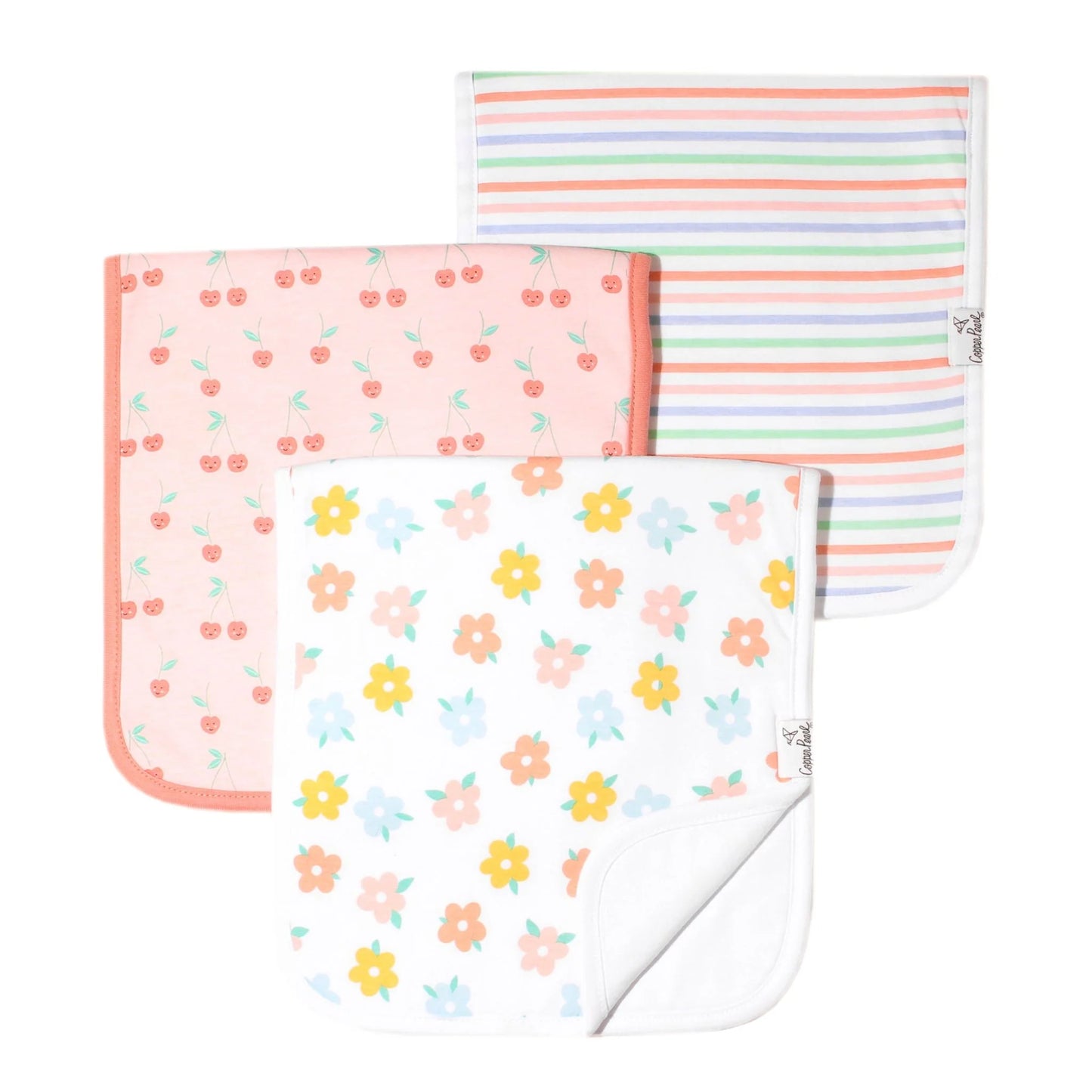 Cheery Burp Cloth Set (3pk) - Copper Pearl