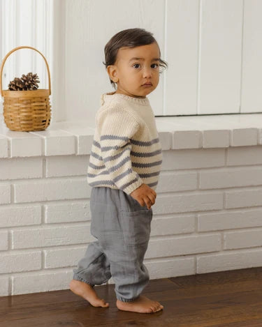 Rex Striped Sweater in Slate | Rylee + Cru