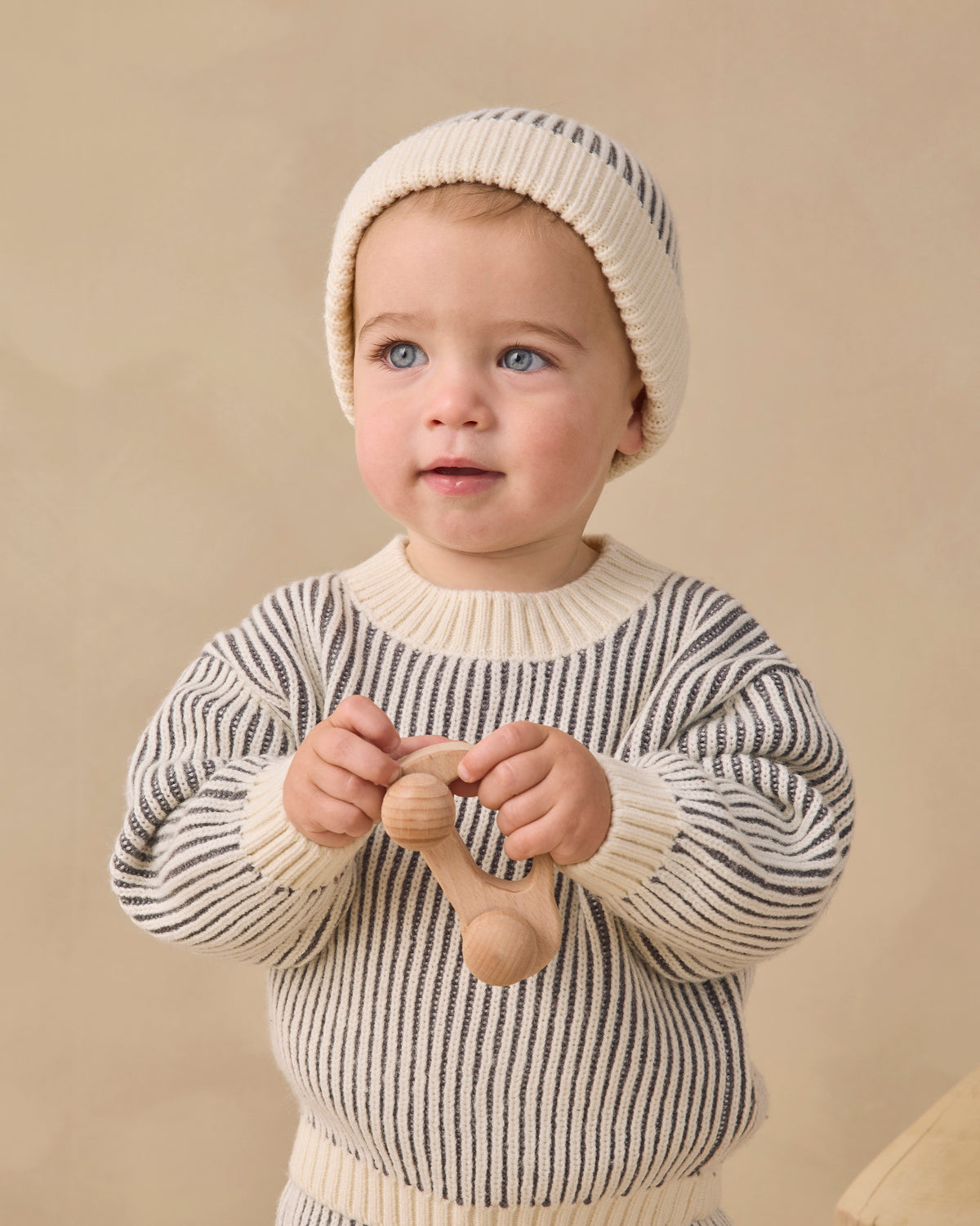 Relaxed Knit Sweater in Midnight Stripe | Rylee + Cru
