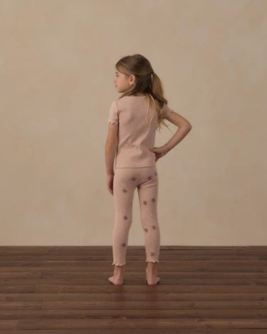 Coast Ribbed Legging in Clay Stars | Rylee + Cru