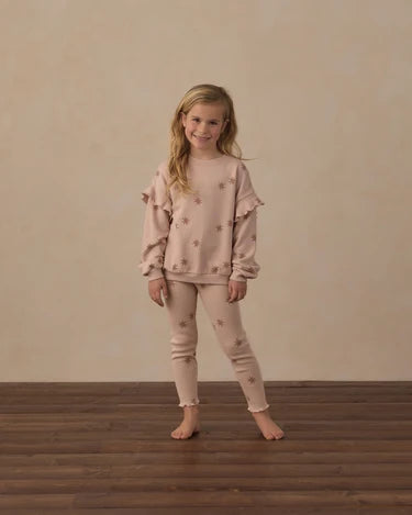 Coast Ribbed Legging in Clay Stars | Rylee + Cru