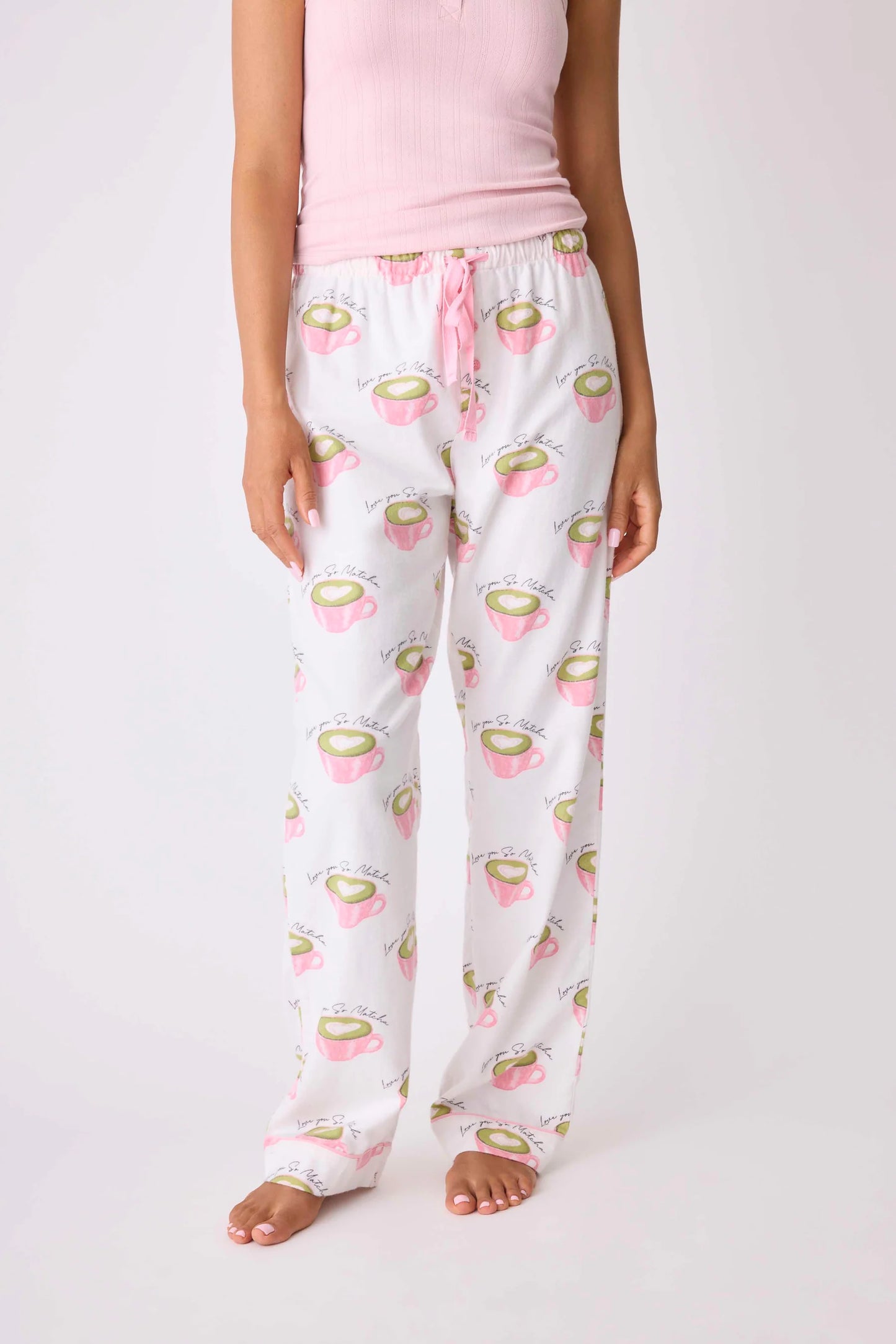 Love You So Matcha Flannel Pajama Pants