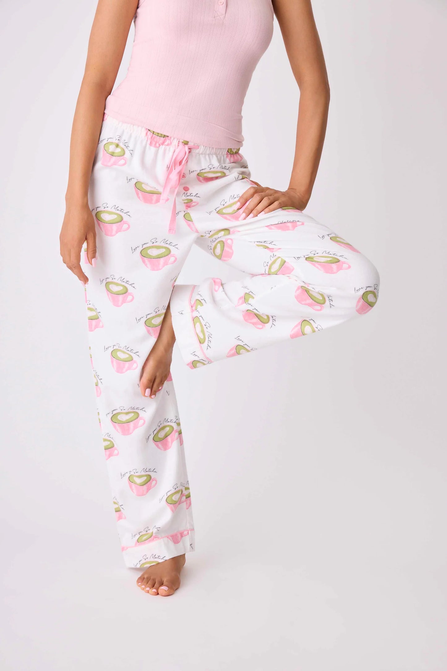 Love You So Matcha Flannel Pajama Pants