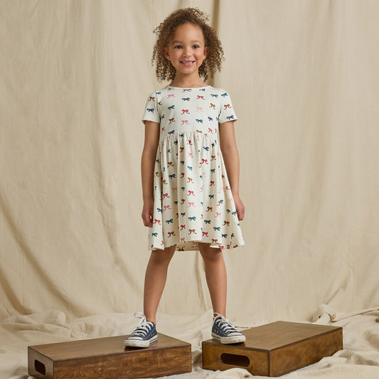 Sunny Dress in Tiny Bows | Pink Chicken Coop