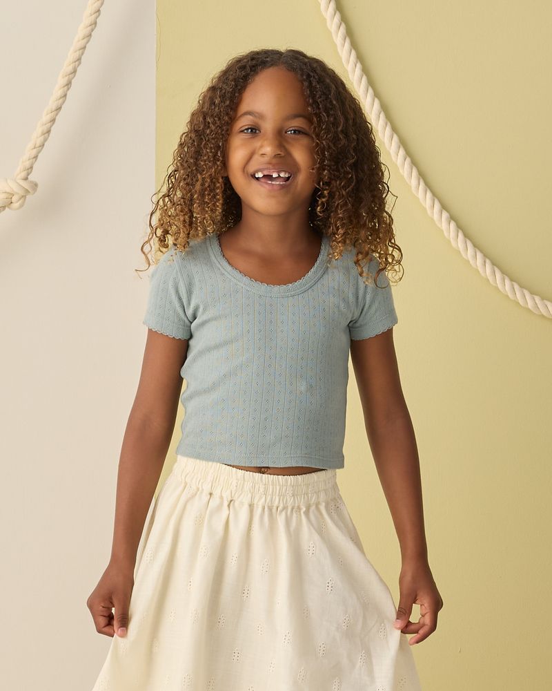 Rylee & Cru - Pointelle Tee in Sea Green