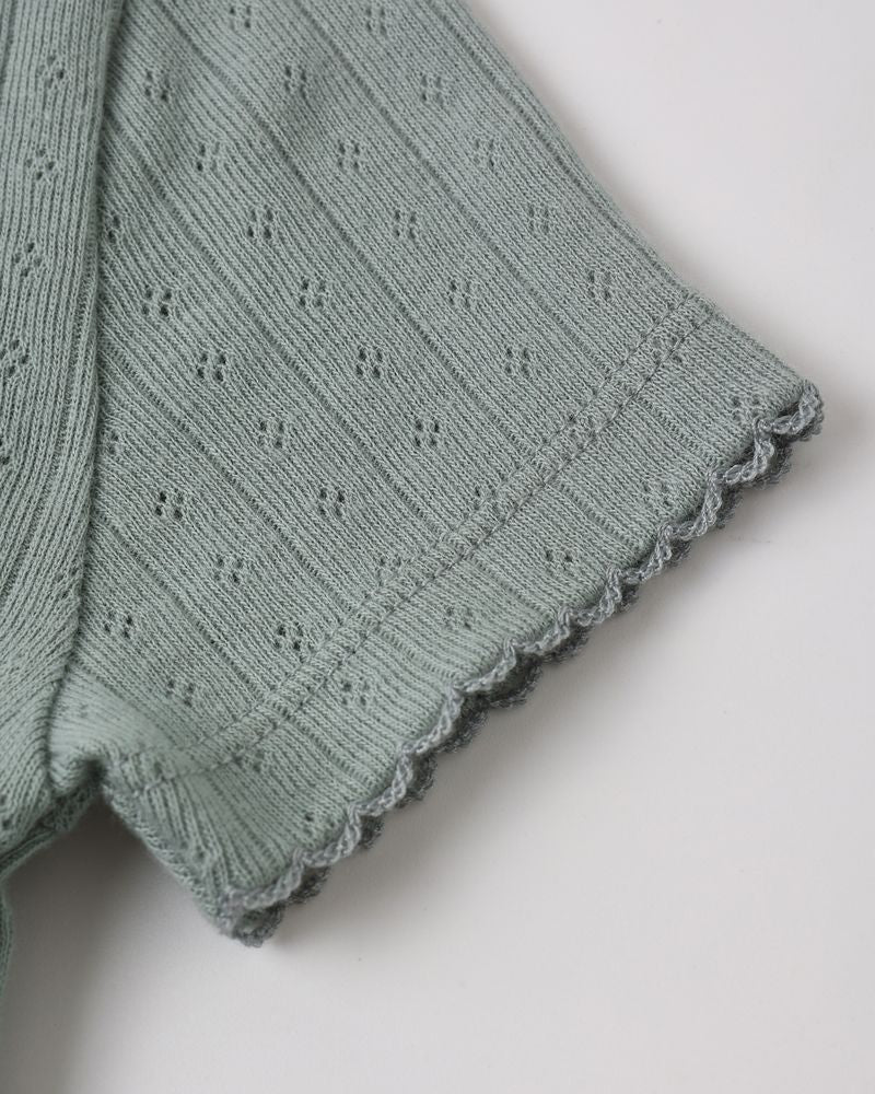 Rylee & Cru - Pointelle Tee in Sea Green