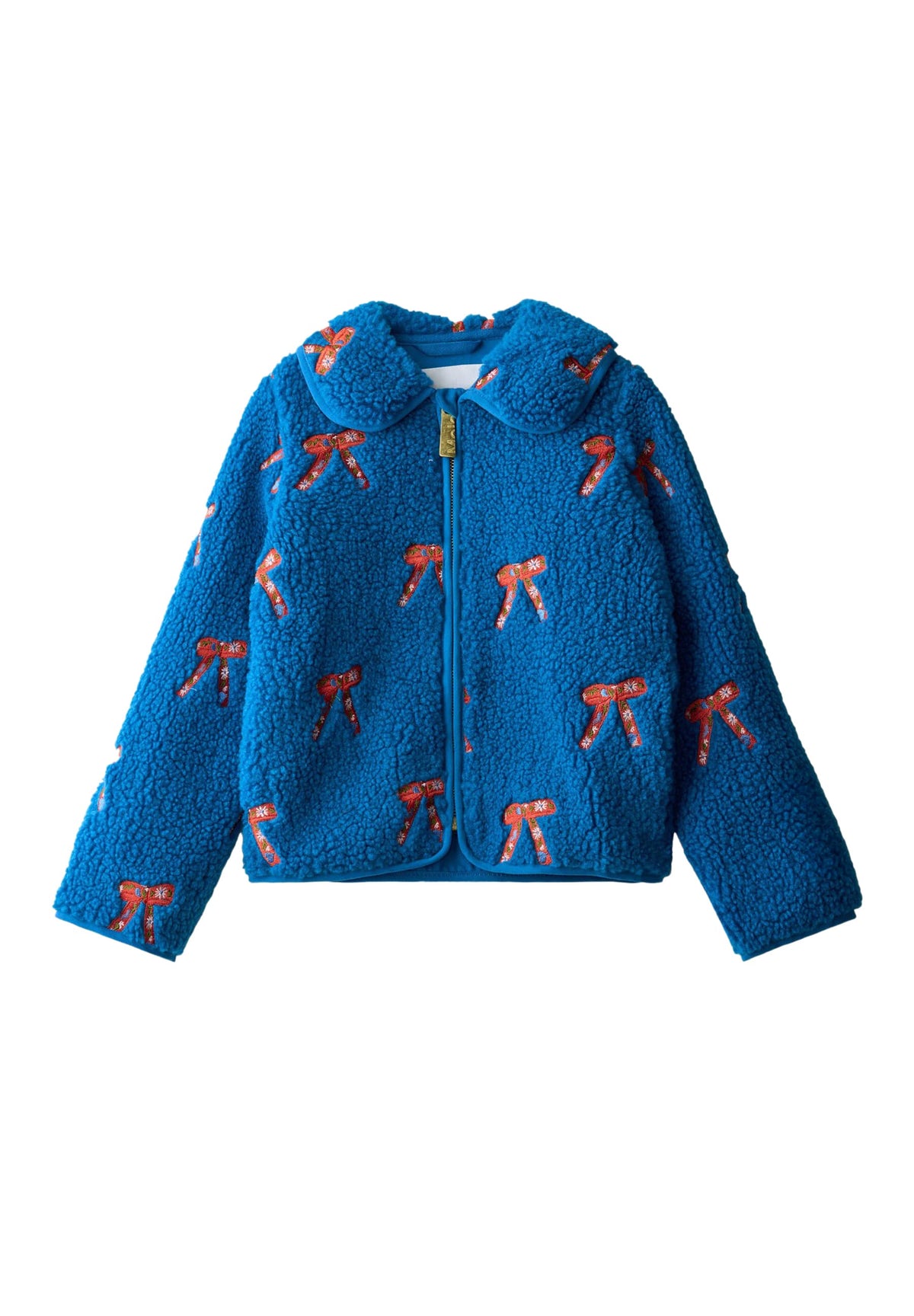 Unna Bow Teddy Fleece Jacket in Blue | Molo