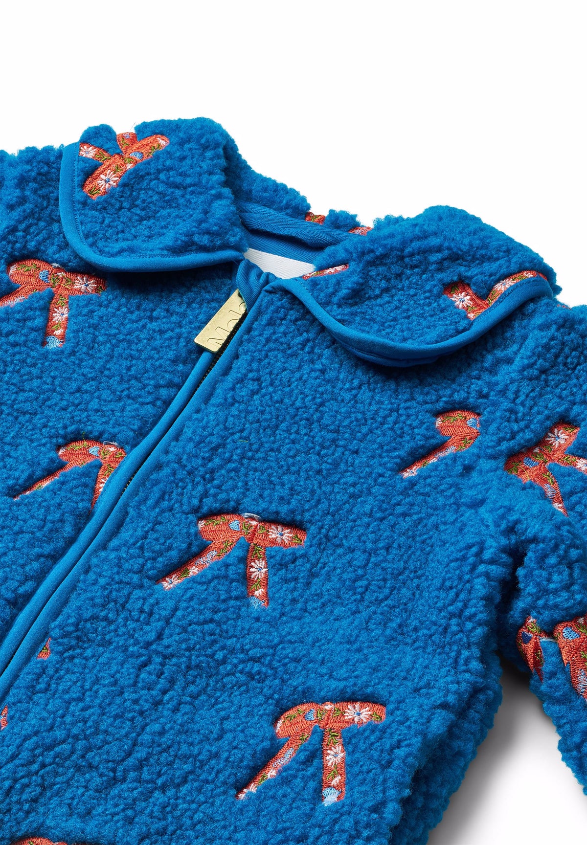 Unna Bow Teddy Fleece Jacket in Blue | Molo