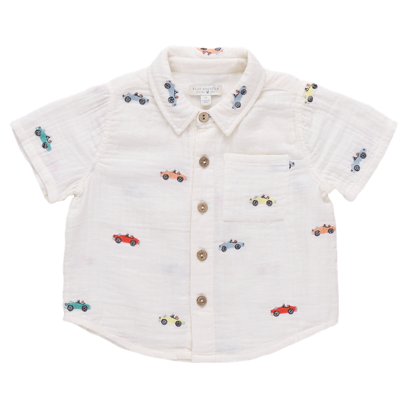 Pink Chicken - Boys Jack Shirt - Vintage Cars
