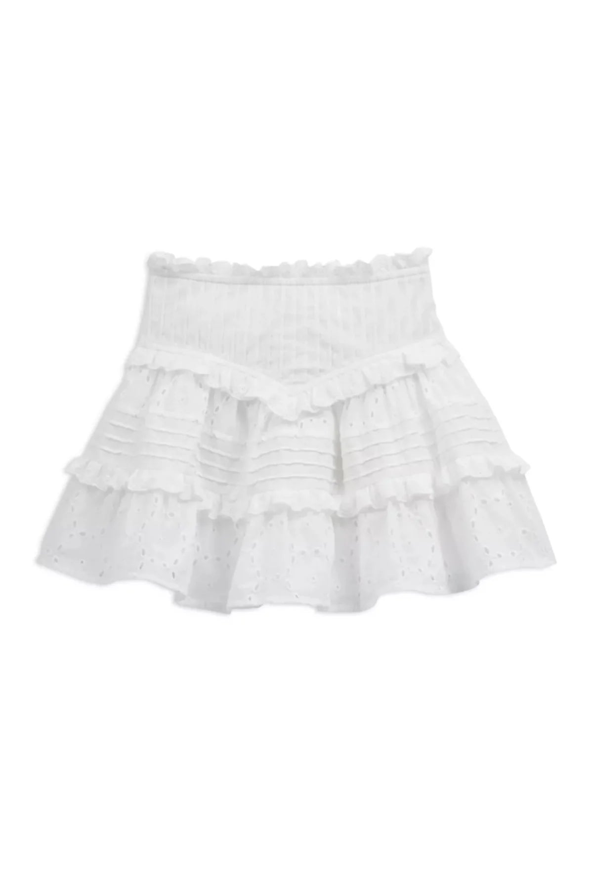 Tween Willow Eyelet Lace Skirt in White - KatieJNYC