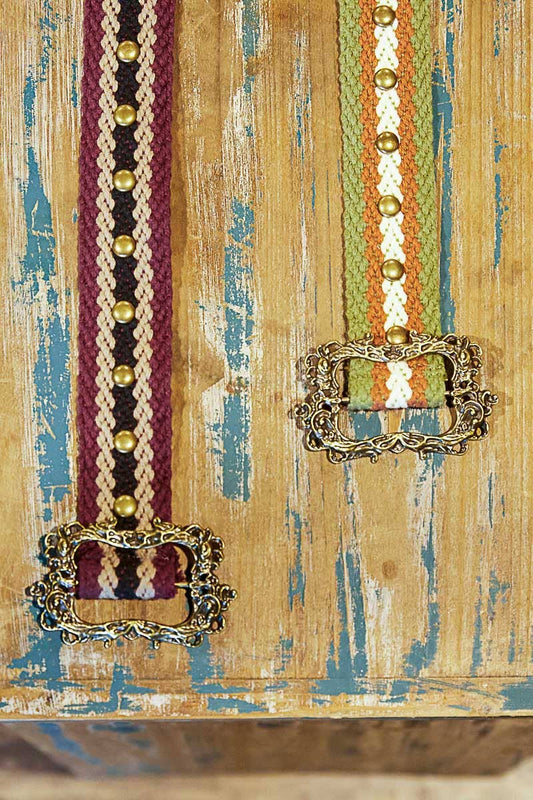 Burgundy Multicolored Belt