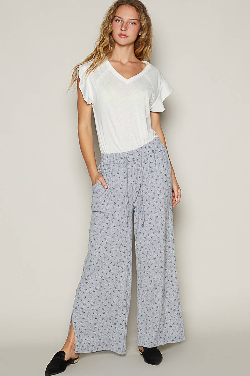 Vintage washed stretchable waist band casual pants