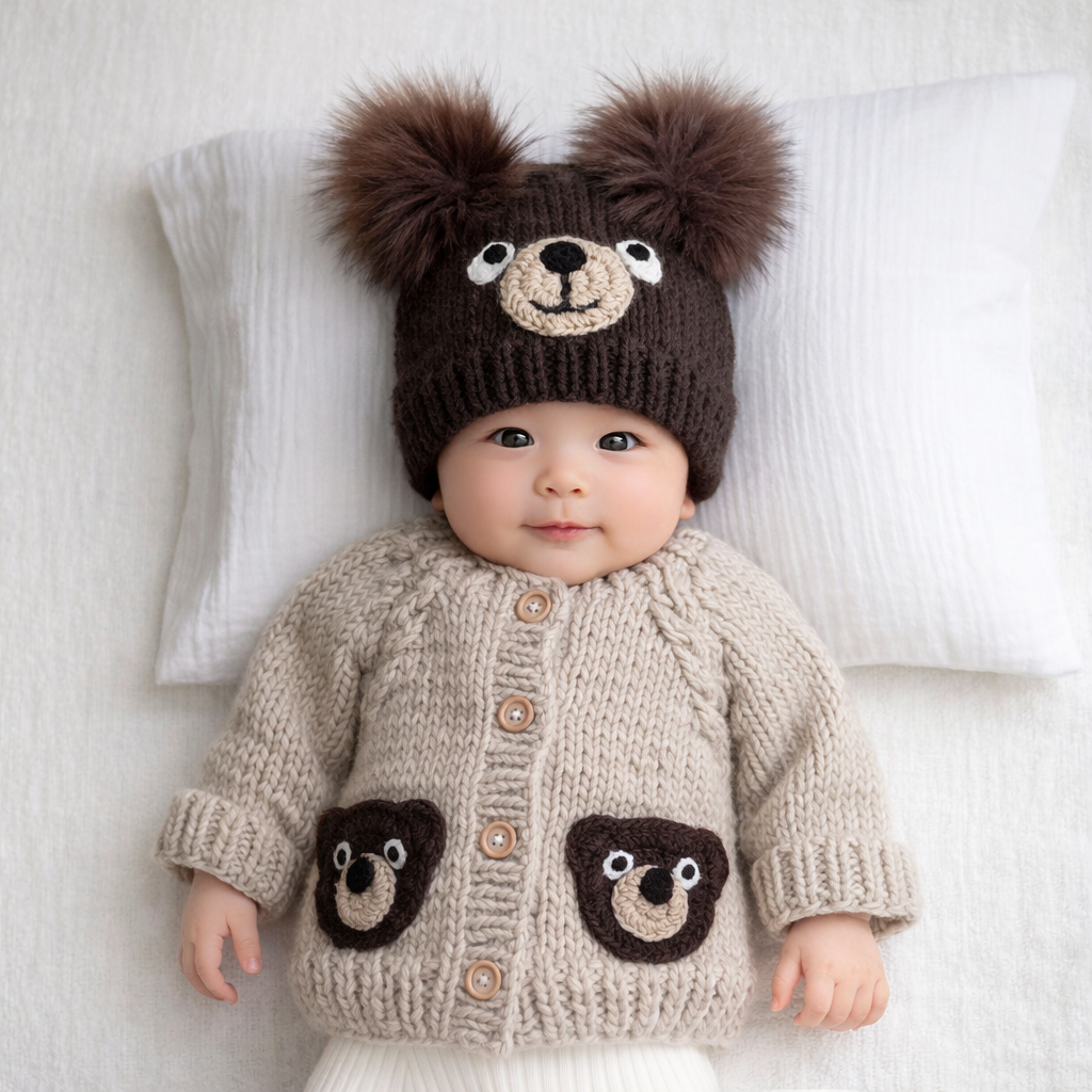 Brown Bear Cardigan for Baby & Toddler