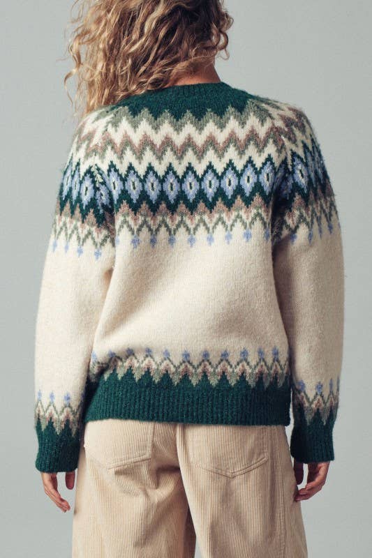 Fair Isle Wool Blend Sweater Top