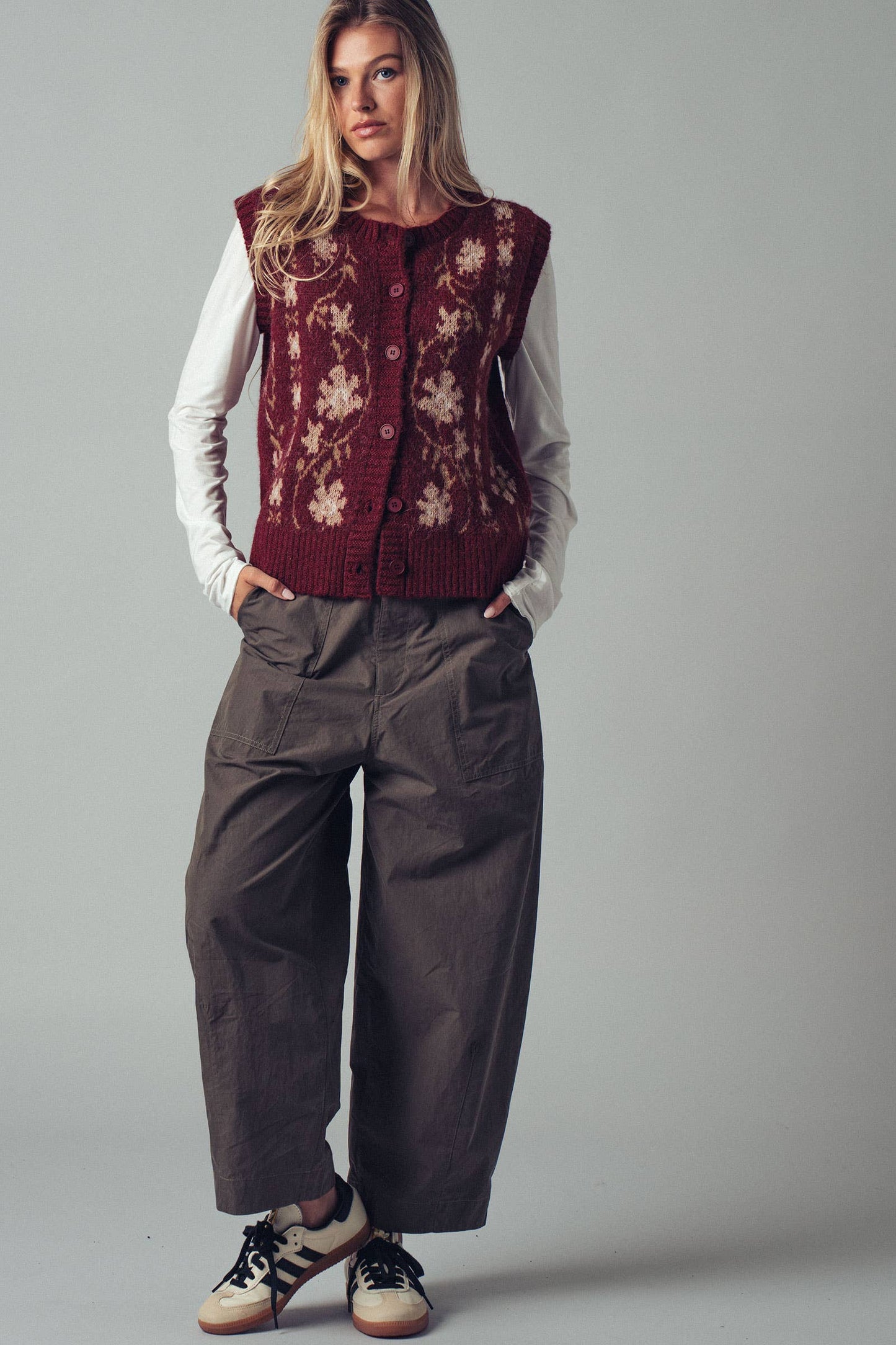 Boho Relaxed Wide-Leg Cargo Pants