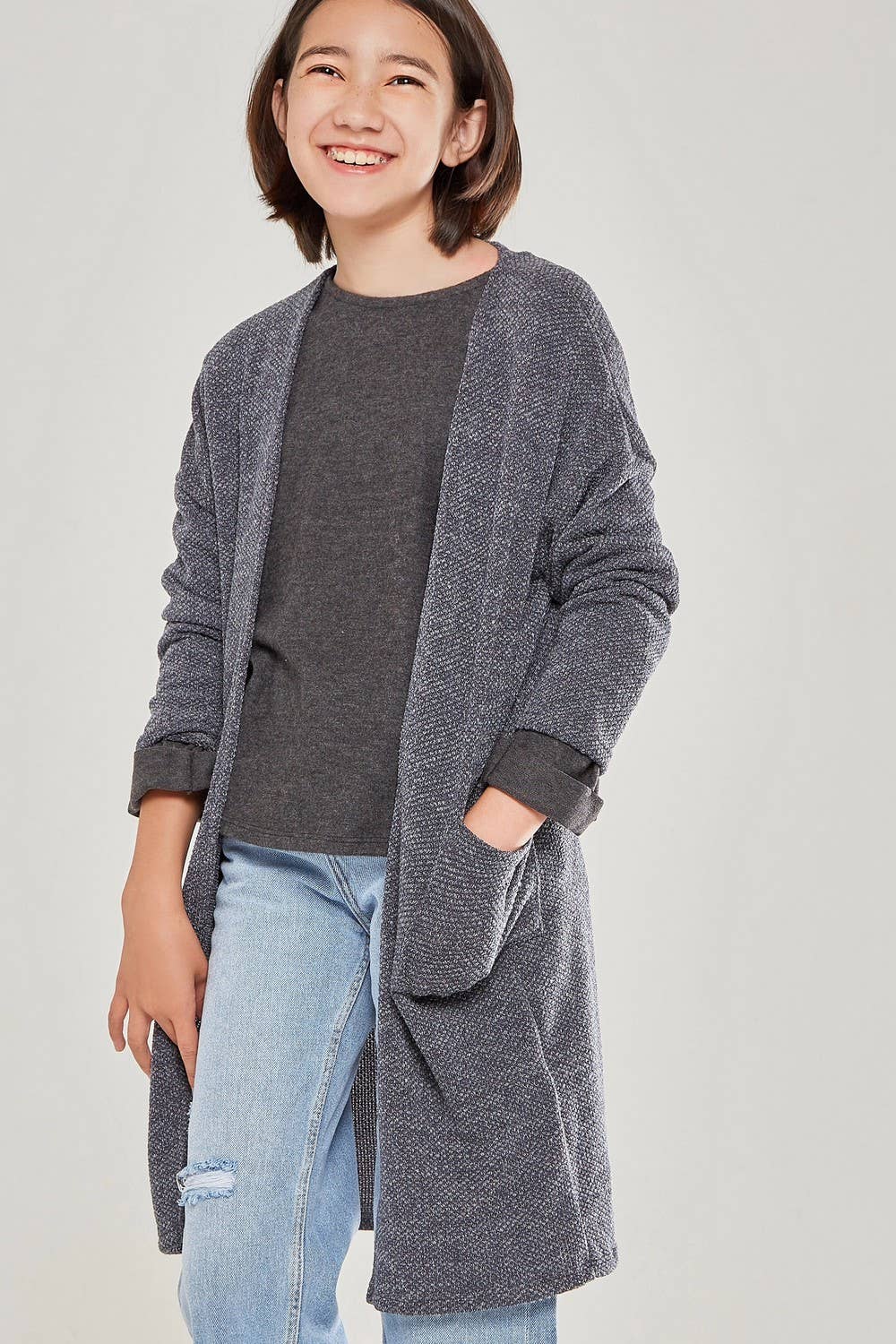 Open Front Knit Cardigan