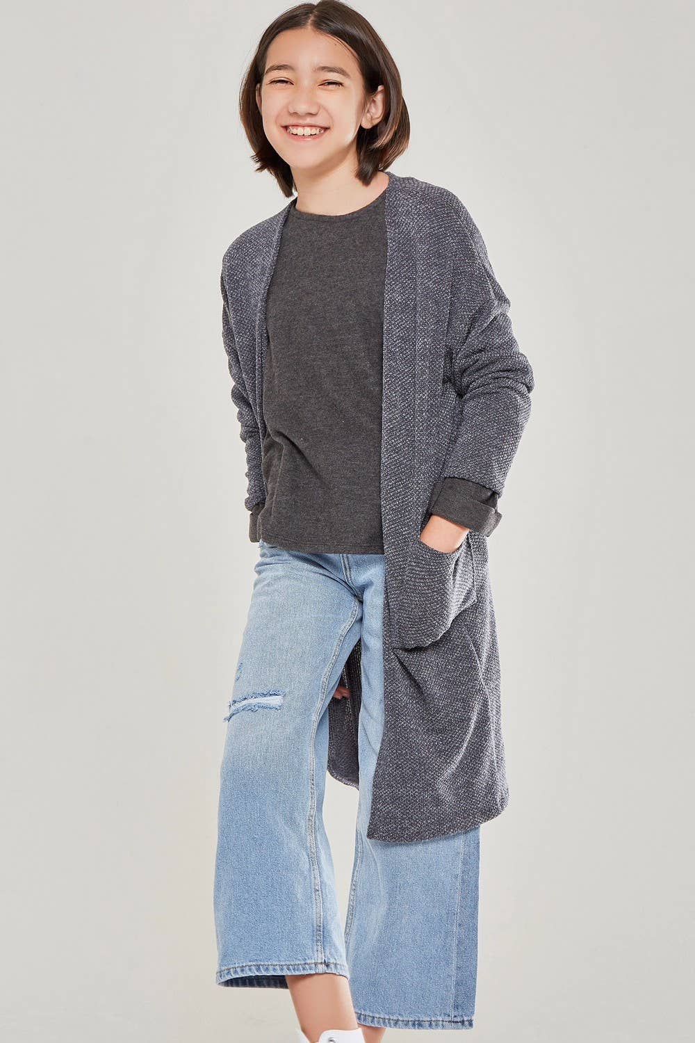 Open Front Knit Cardigan