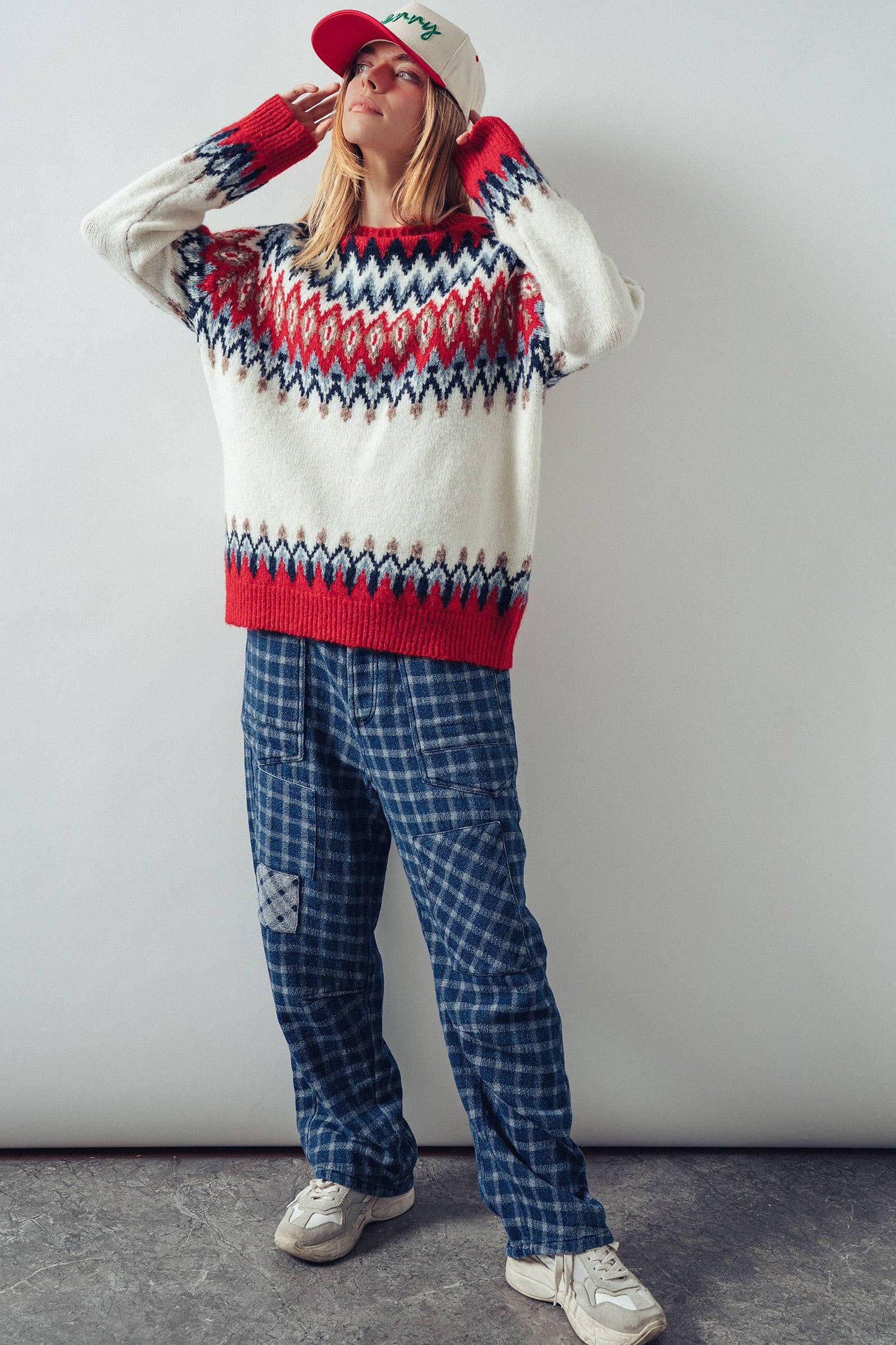 Fair Isle Wool Blend Sweater Top