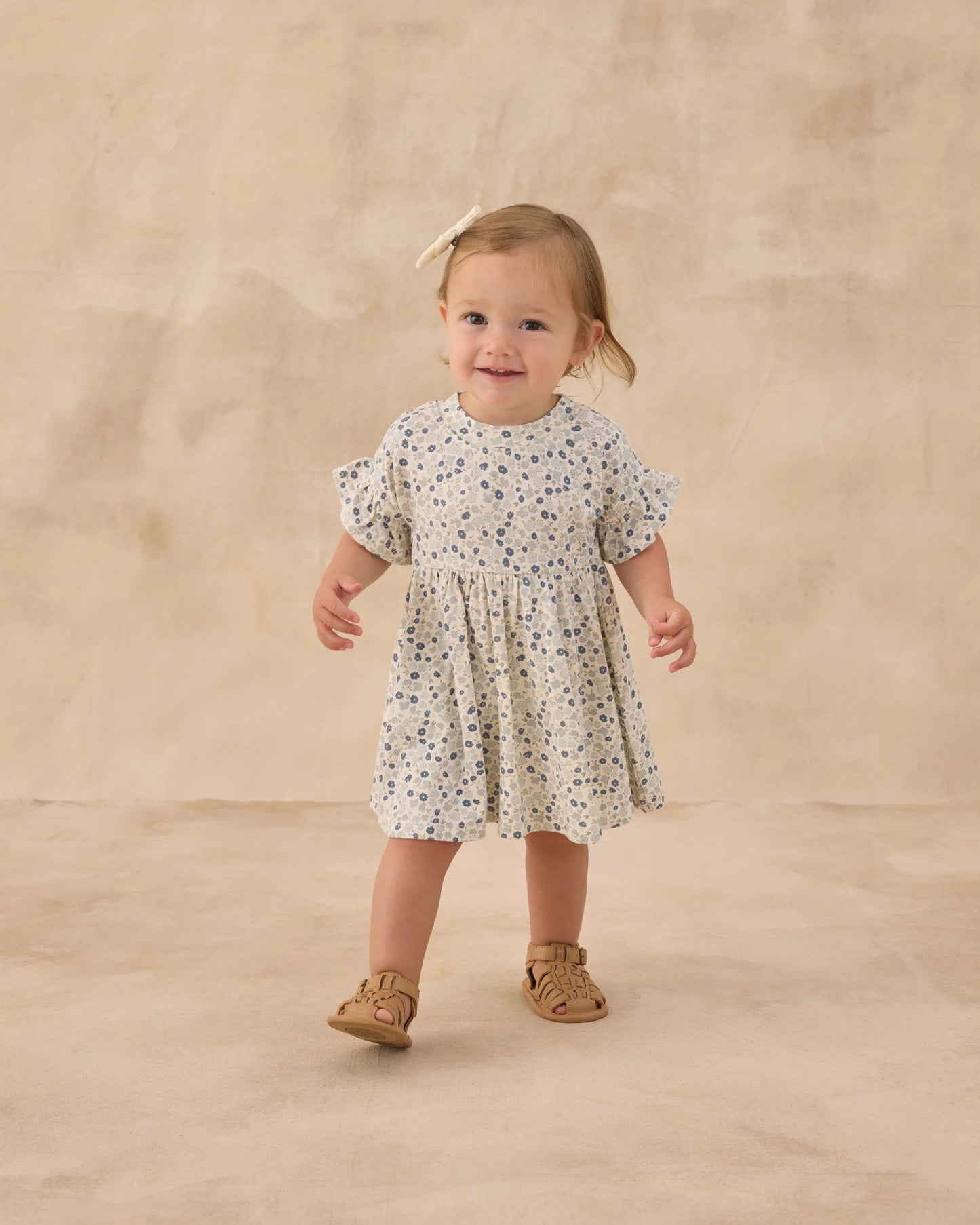 Babydoll Dress in Blue ditsy