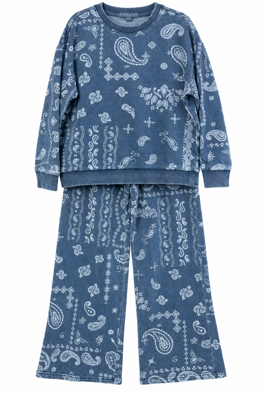 Denim Bandana Wide Leg Pants | Vintage Havana