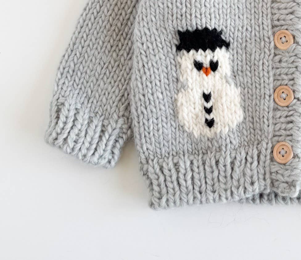 Snowman Cardigan Winter Knit Sweater Baby Kids Matching