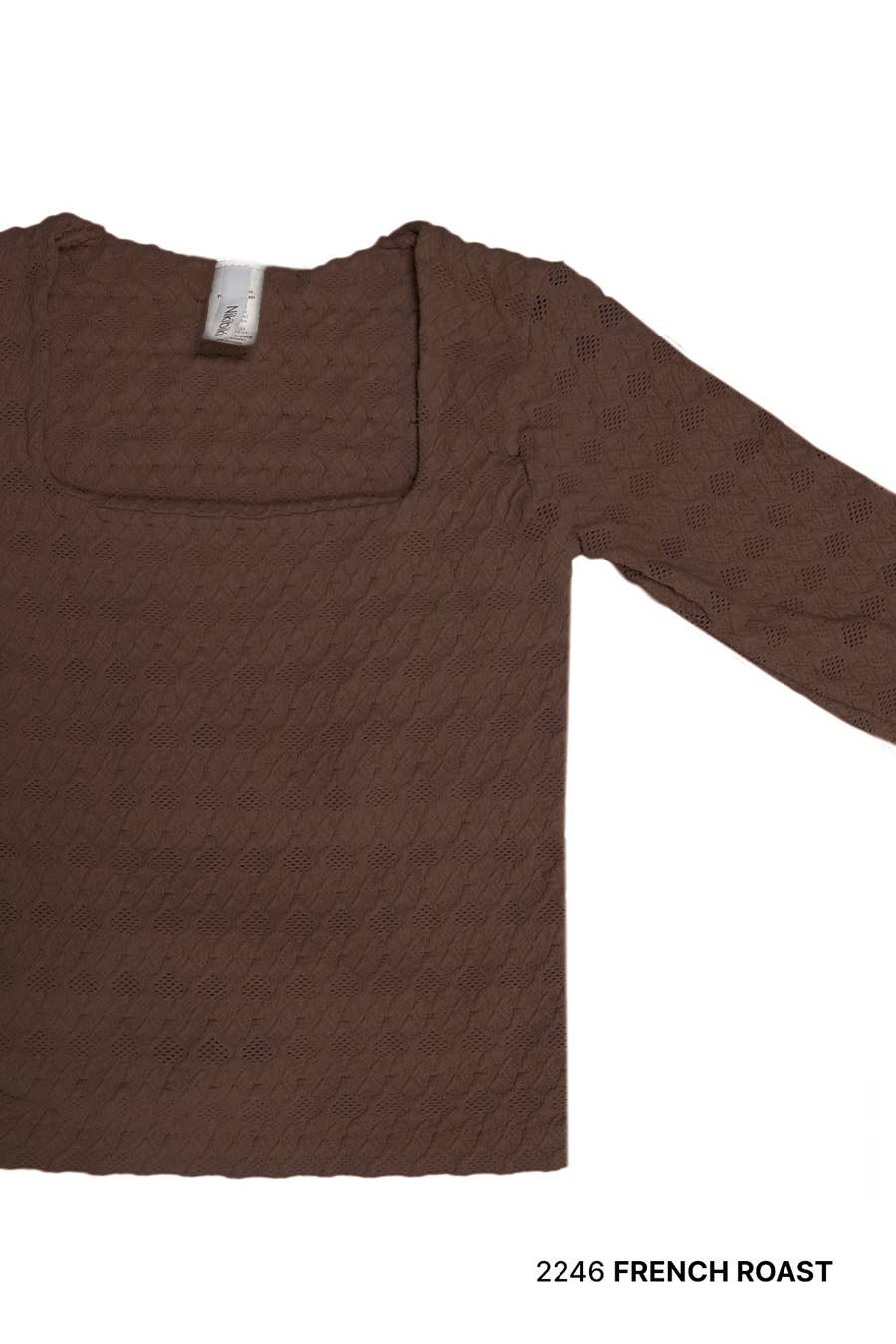 Lace Textured Square LS Top