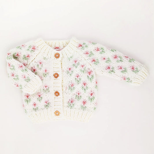 Infant Cardigan Bitty Blooms Blush - Huggalugs