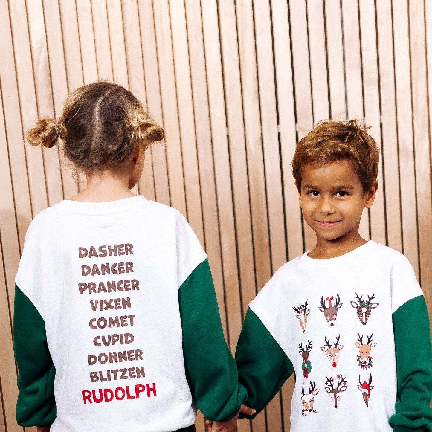 REINDEERS | printed front & back | colorblock oversized drop shoulder pullover | KIDS