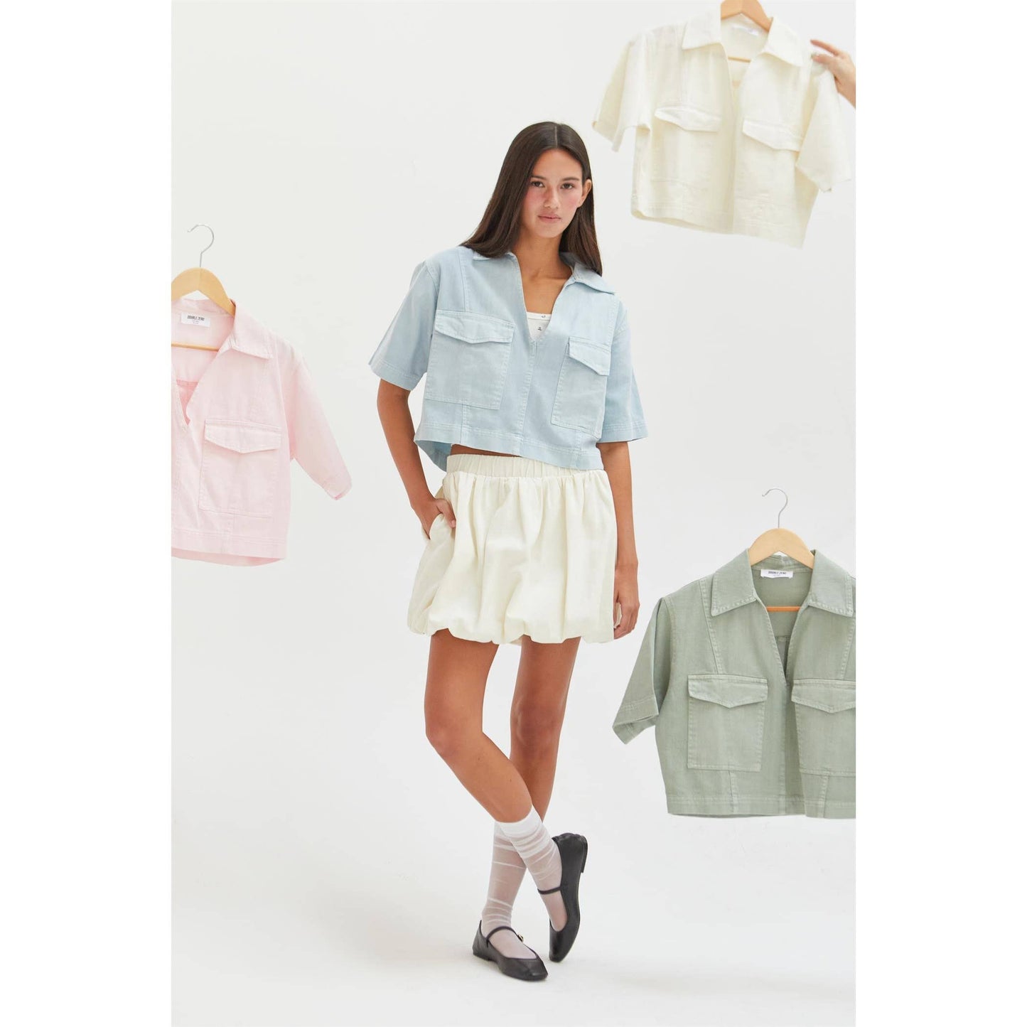 Spring Short Sleeve Denim Shirts