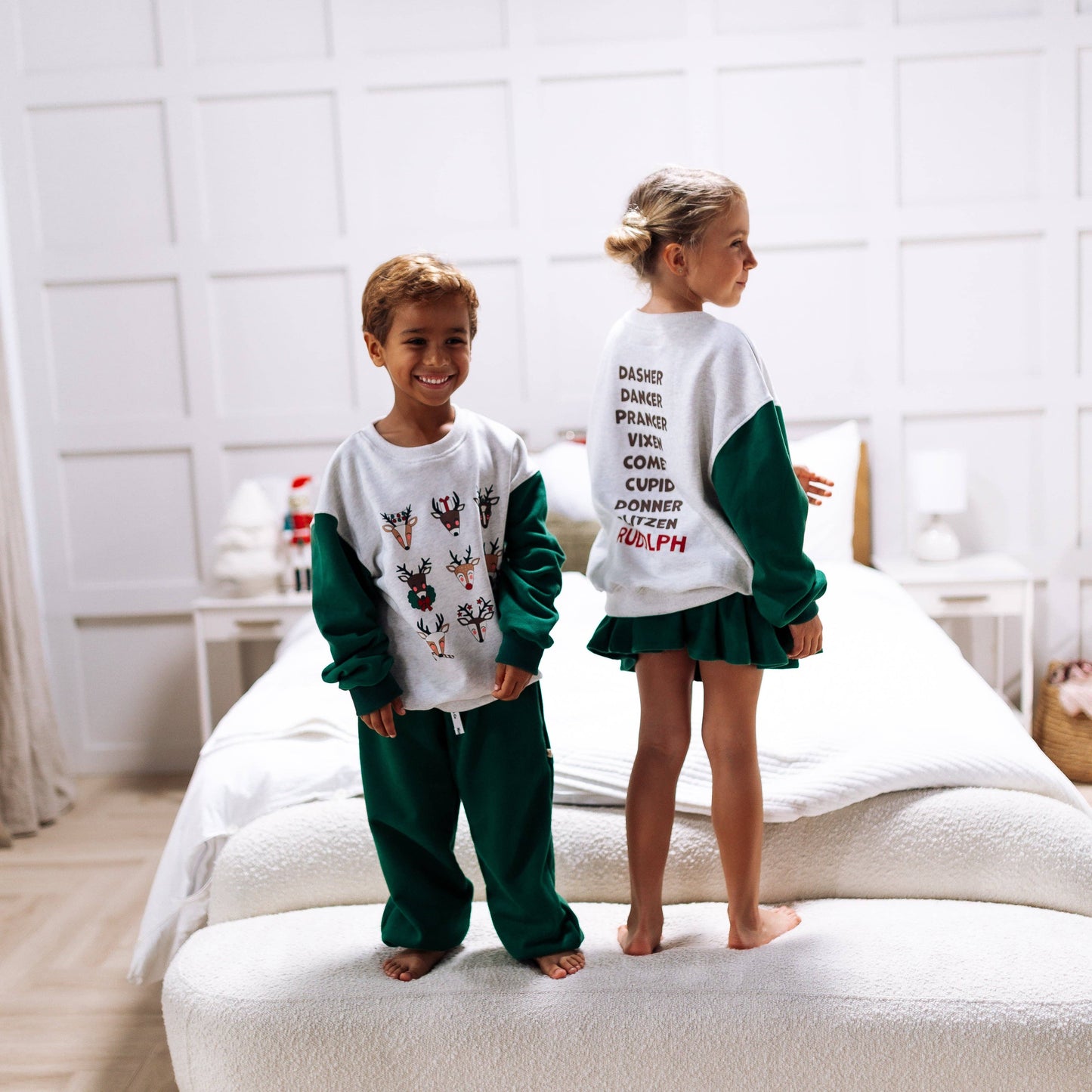 REINDEERS | printed front & back | colorblock oversized drop shoulder pullover | KIDS