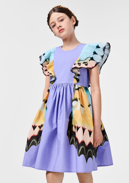 Molo - Caty Lilac Butterfly Short Sleeve Dress