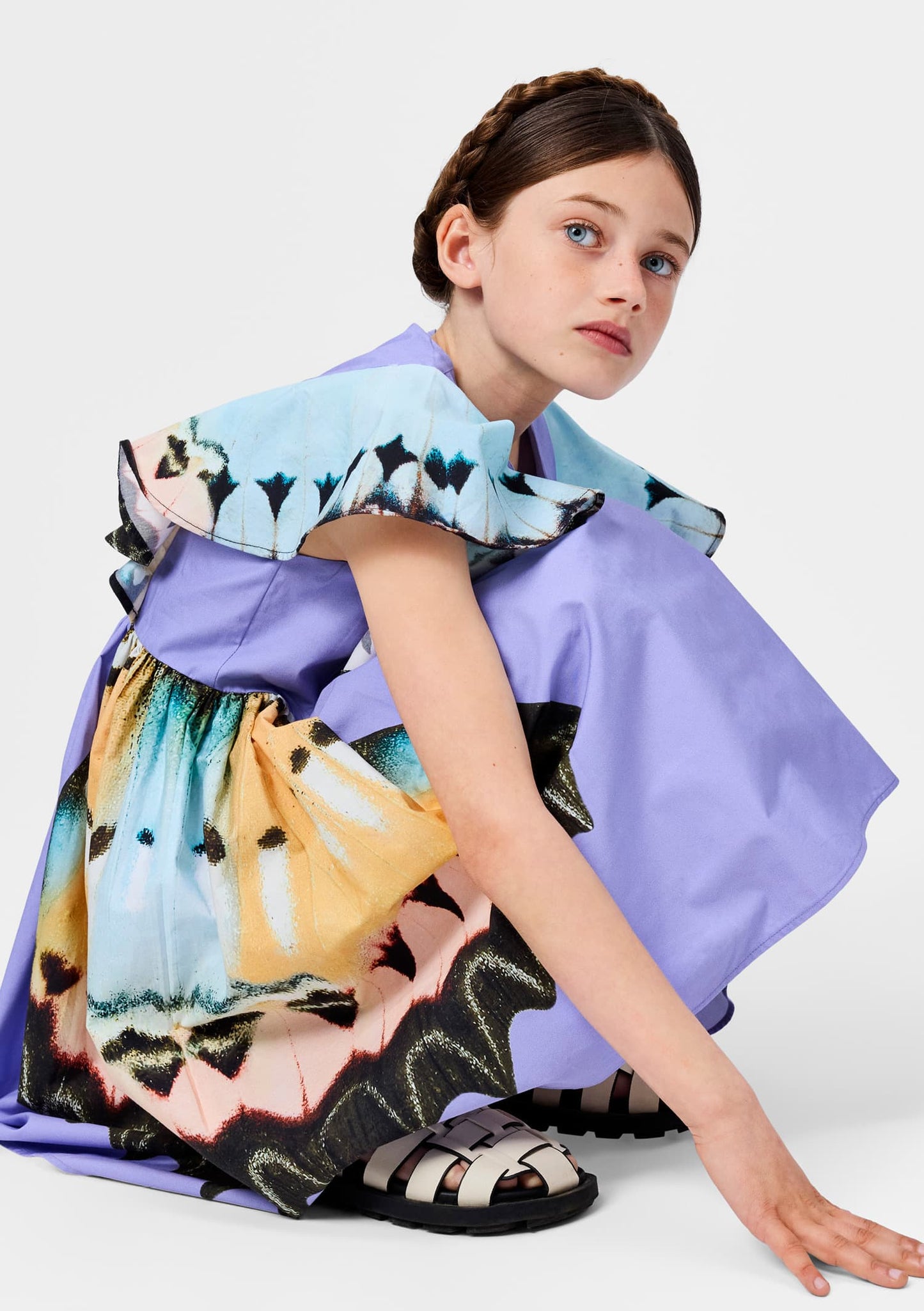 Molo - Caty Lilac Butterfly Short Sleeve Dress