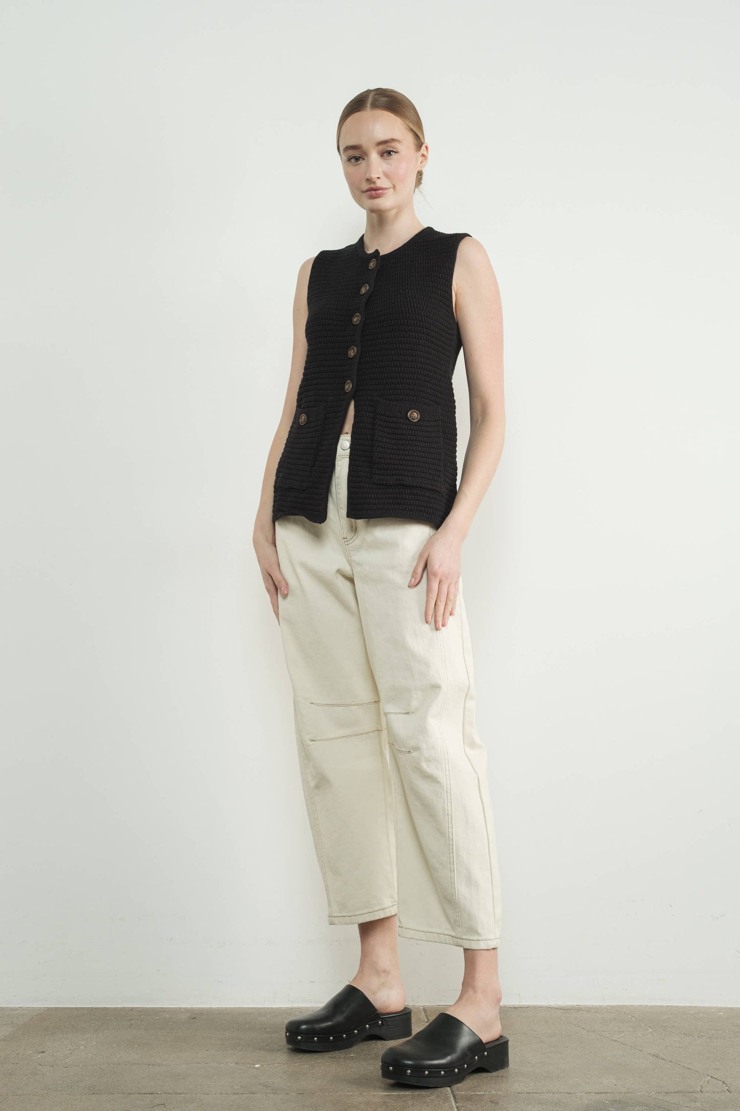 SWEATER BUTTON DOWN VEST