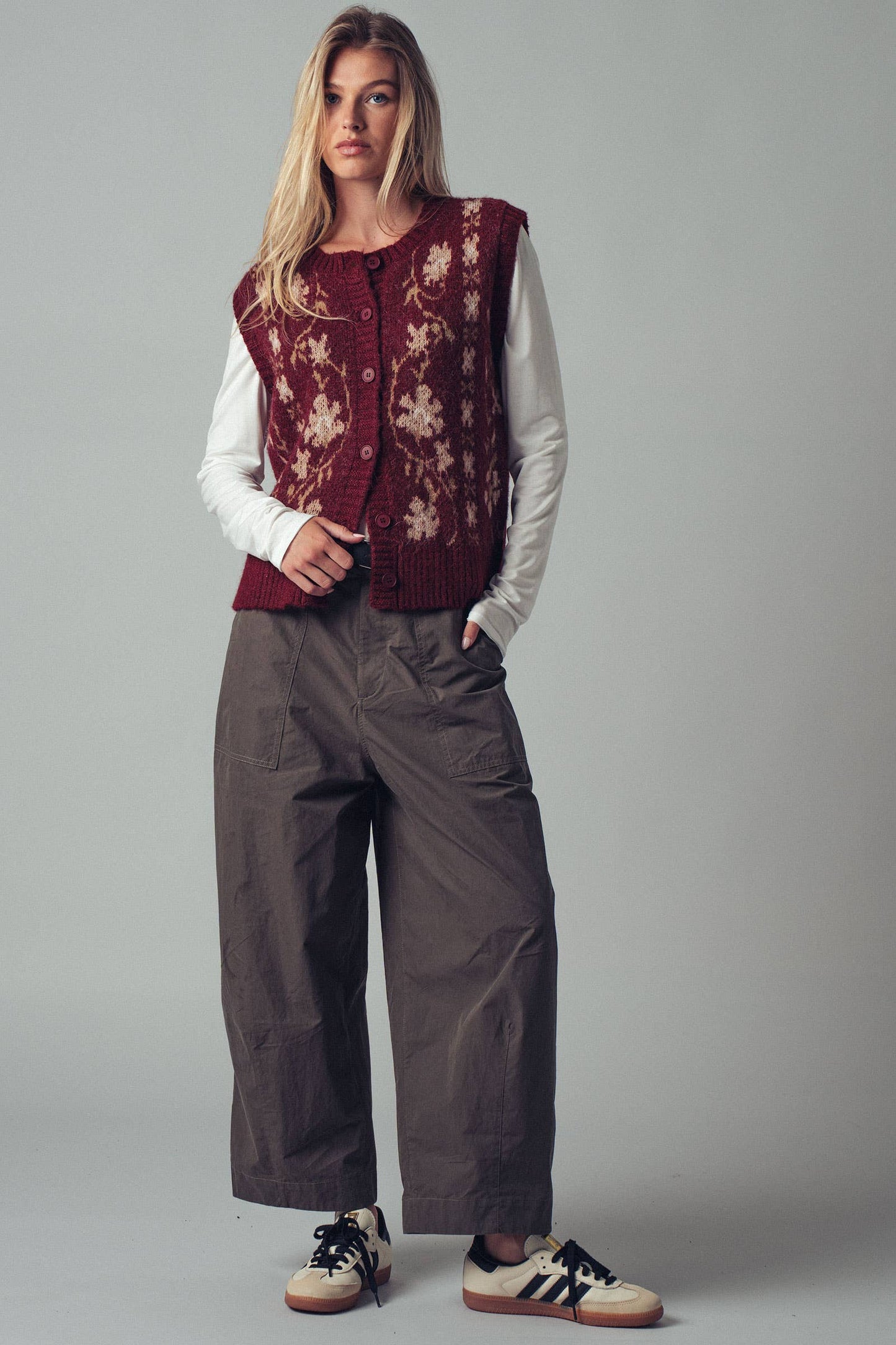 Boho Relaxed Wide-Leg Cargo Pants