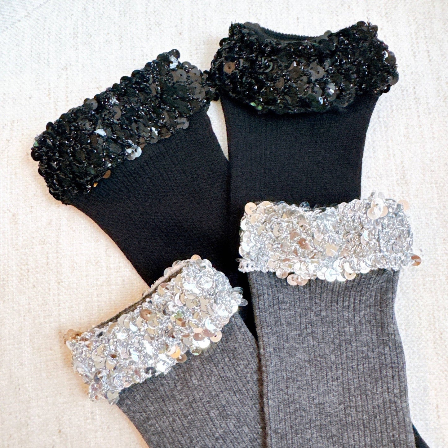 Sequin Chic Shine Top Socks