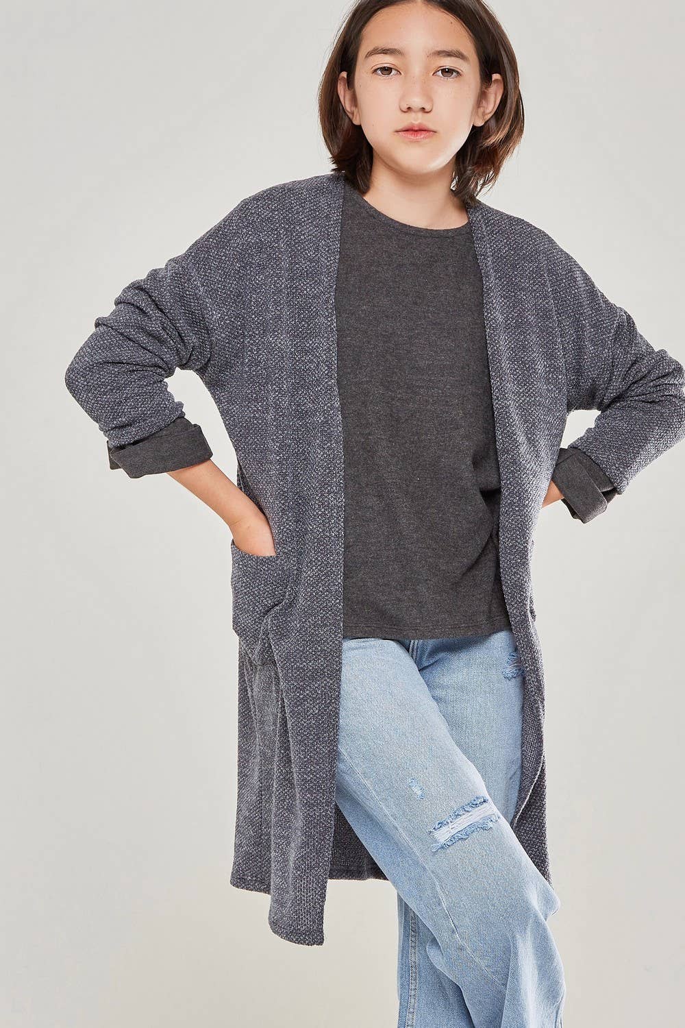 Open Front Knit Cardigan