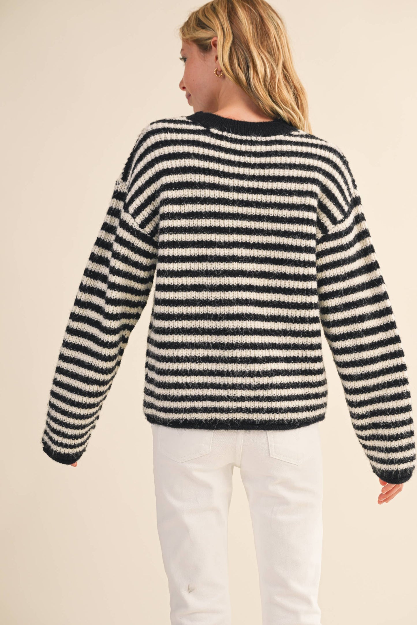 TWEEN KIDS GIRLS Stripped Letter Pattern SWEATER (7-14)