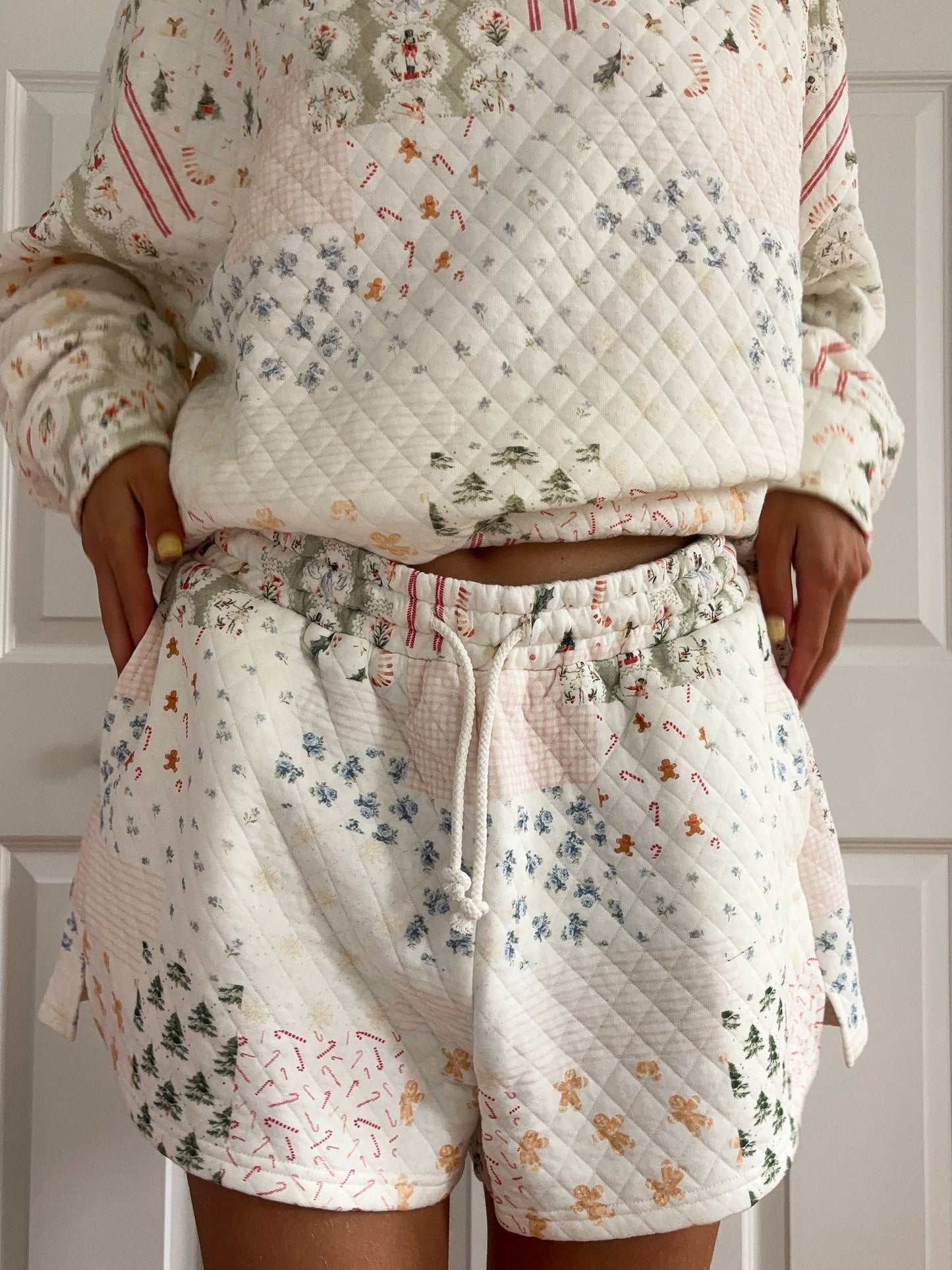 Christmas Holiday Quilted Shorts