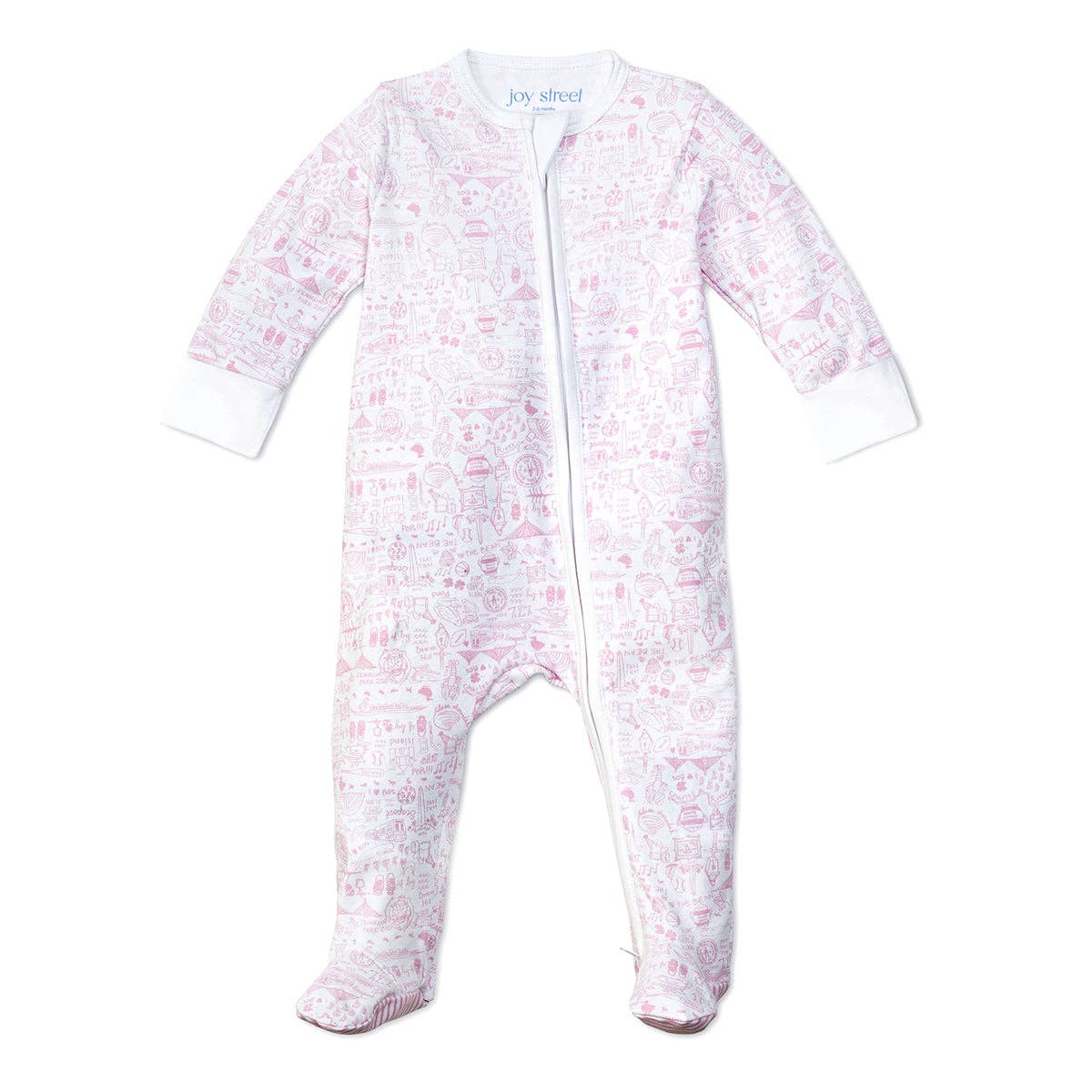 Boston Zip Baby Onesie - Joy Street (*strawberry/cloud)