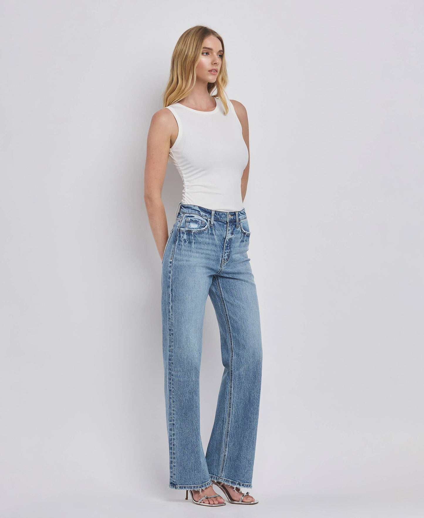 90'S SUPER HIGH RISE WIDE JEANS T6242