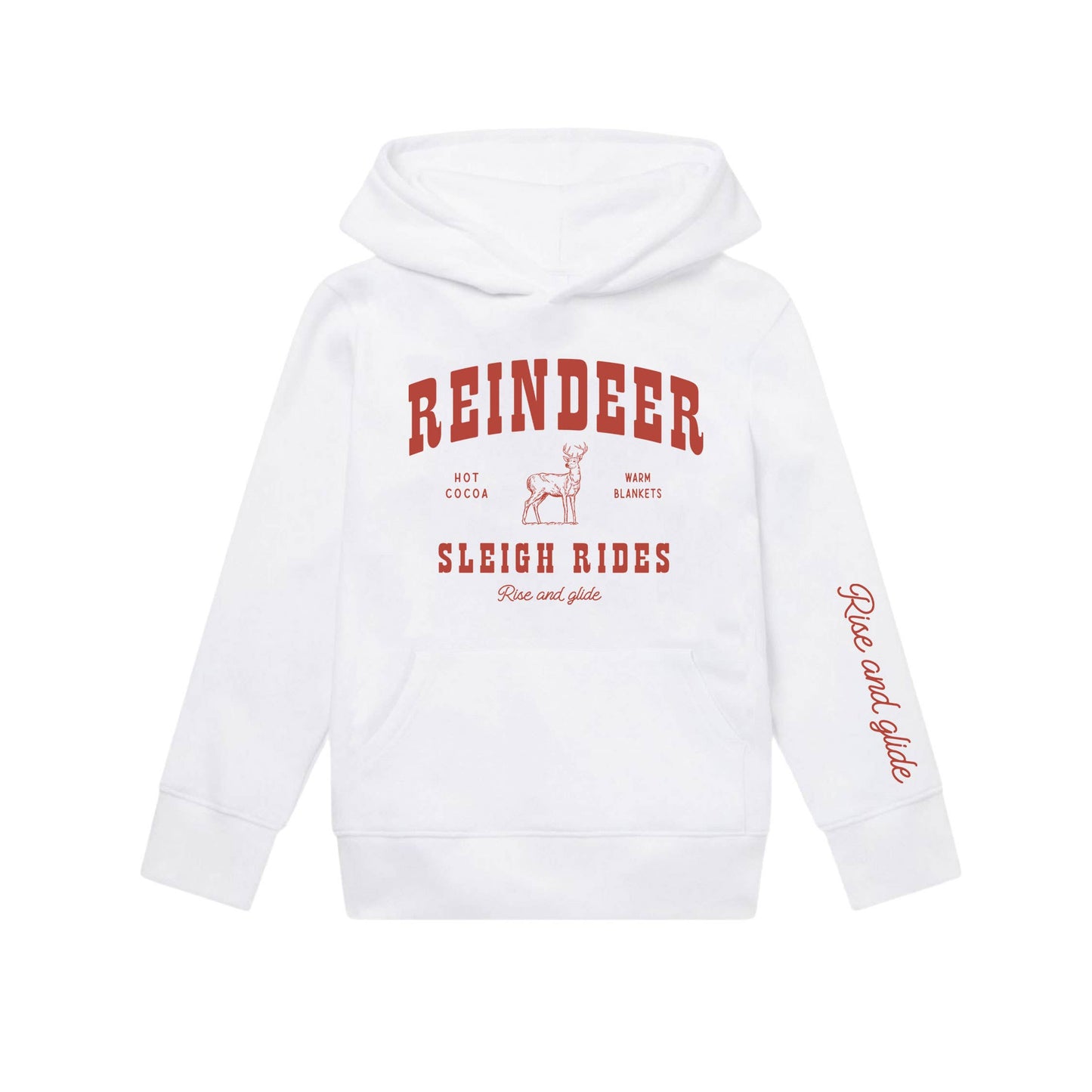 Kids Christmas White Reindeer Sweatshirt-Girls, Boys