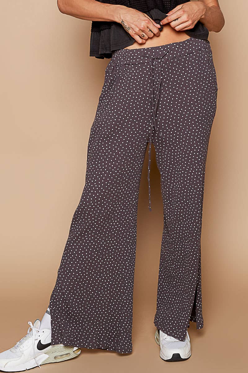 Vintage washed stretchable waist band casual pants