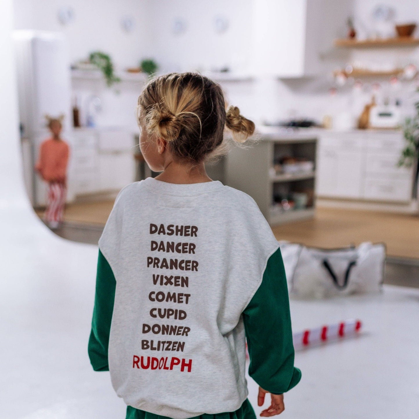 REINDEERS | printed front & back | colorblock oversized drop shoulder pullover | KIDS