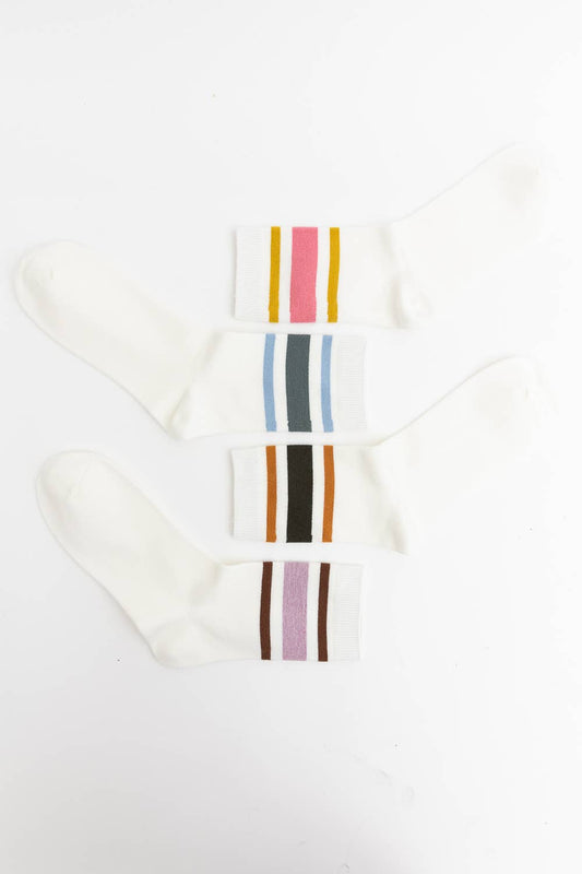 Retro Stripe Style Crew Socks