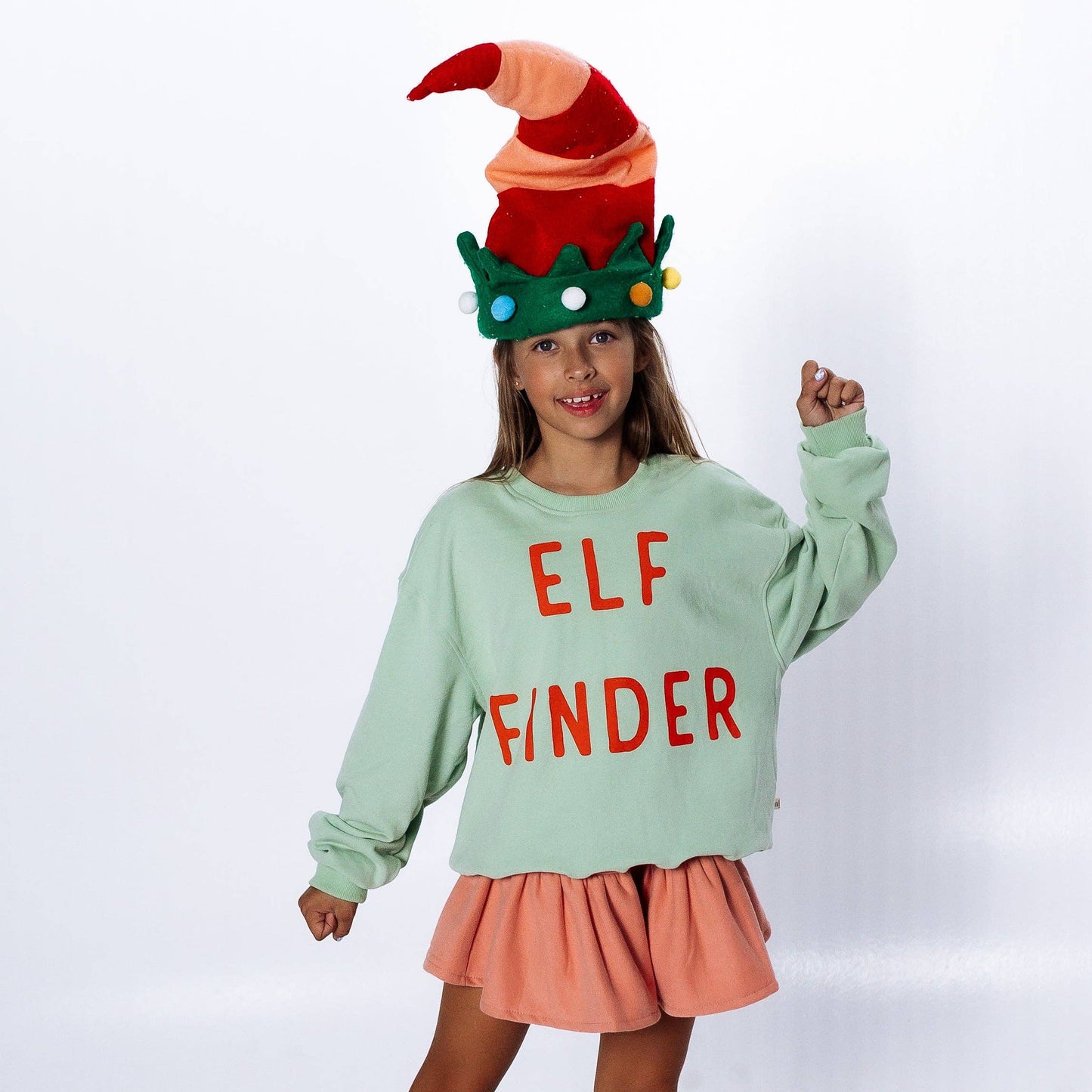 ELF FINDER | GREEN | oversized drop shoulder pullover | KIDS