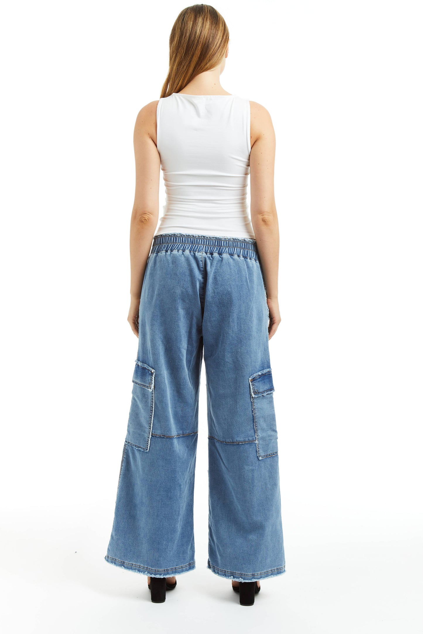 WOMEN- MID RISE CARGO LOUNGE PANT /93010-1-GBQA