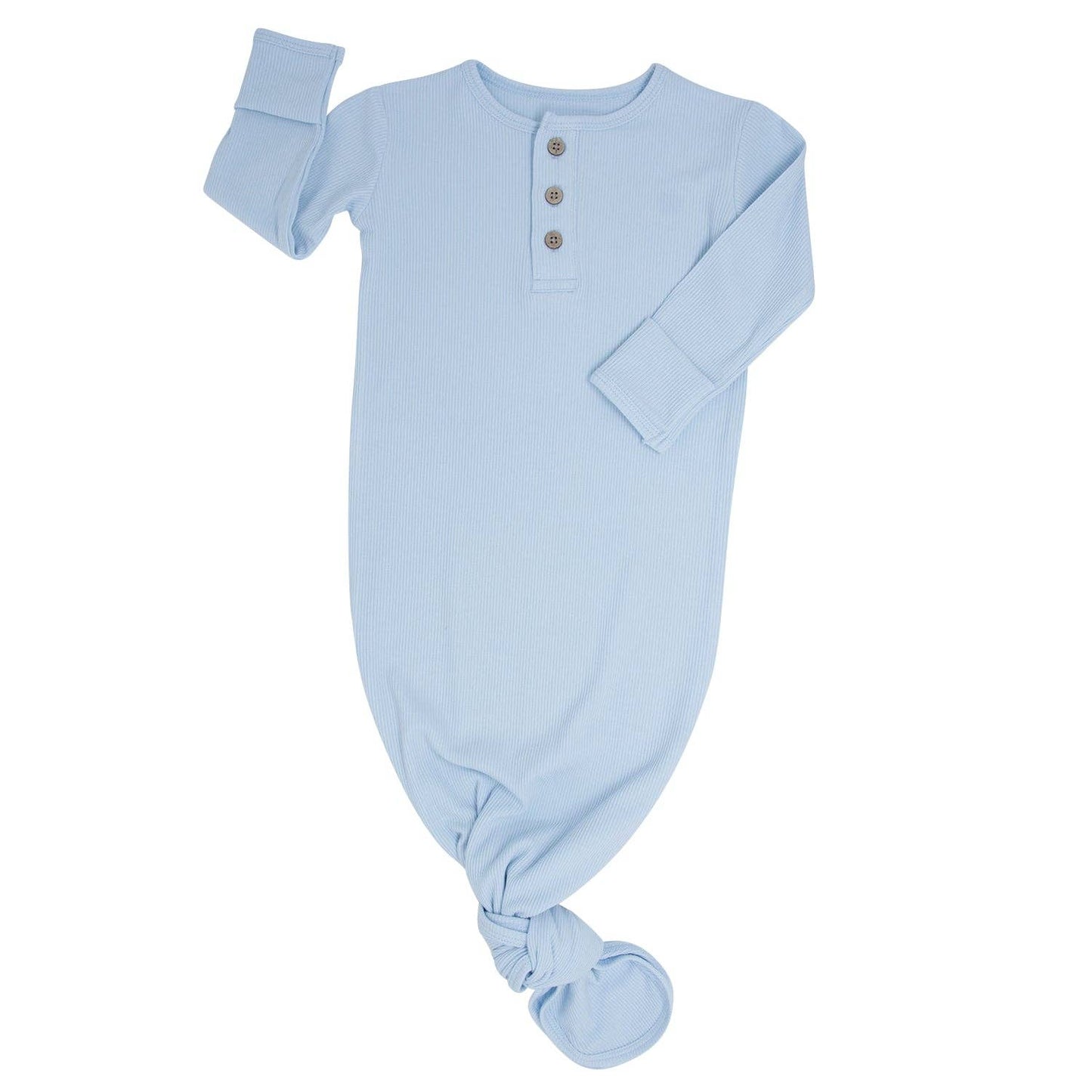 Knotted Gown - Bashful Blue Ribbed