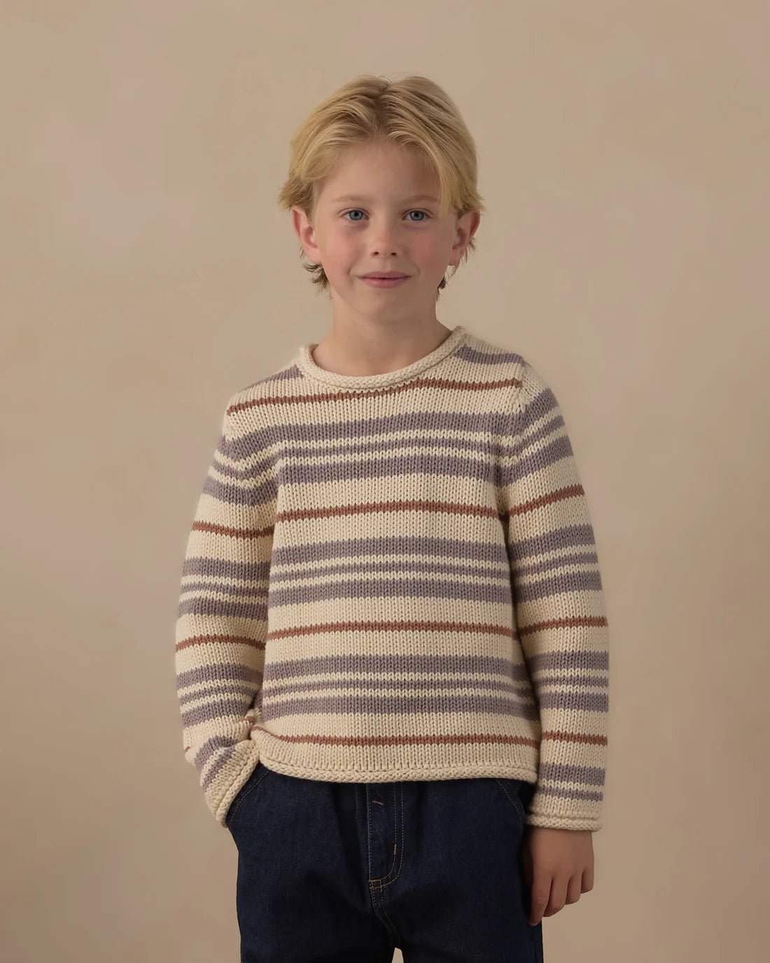 Jacques Striped Sweater in Dusty Blue | Rylee + Cru