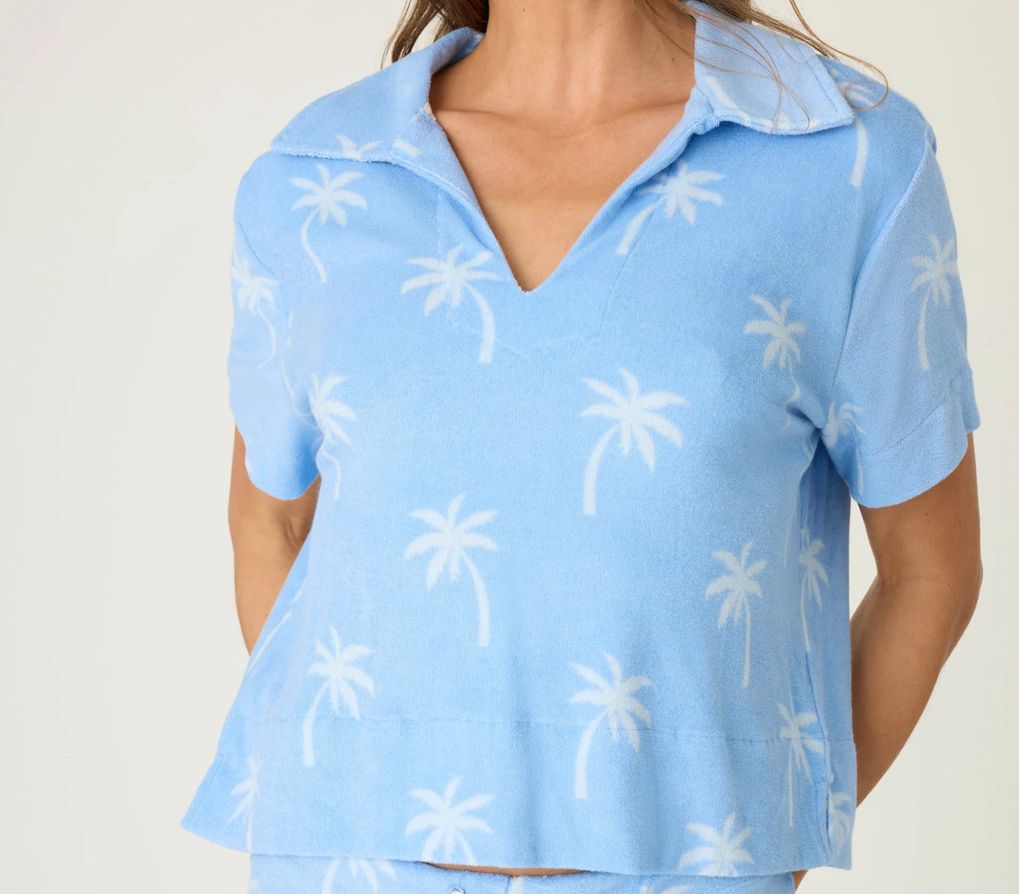 Cabana Paradise Palm Print PJ Shirt