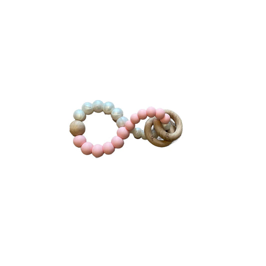 Teething Rattle - three hearts